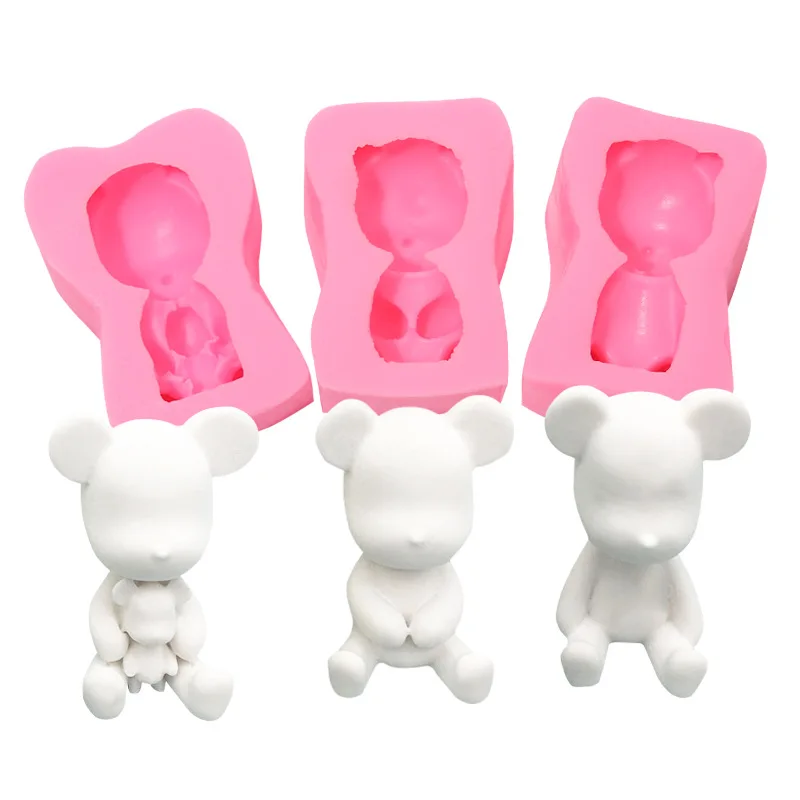 

Bear Silicone Mold Aromatherapy Gypsum Mold Car Pendant Diffusion Stone Violent Bear Mold DIY Baking Cake Pastry Bakeware Tool