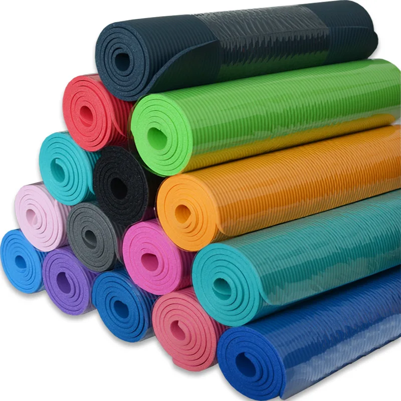 

nbr pastel yoga mats cheap 15 colors 15mm widened long yoga mat boys and girls fitness mat de yoga factory wholesale, Customized