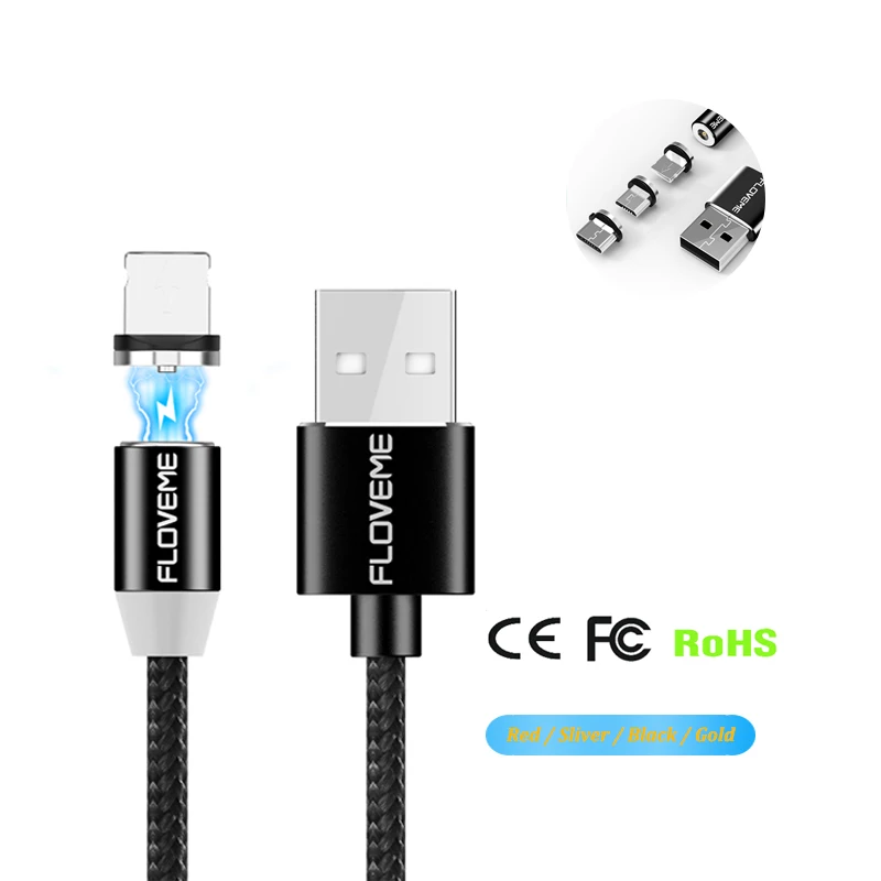 

DHL Free Shipping 1 Sample OK FLOVEME 1M Magnetic Charging Cable For iPhone Type C Micro Usb Magnet Mobile Phone Charger Cable