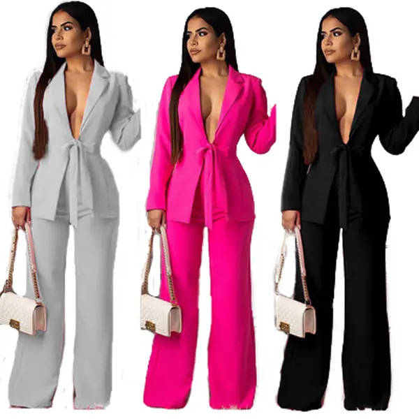 

20420-MX19 office wear suits casual two piece jumpsuit women sehe fashion