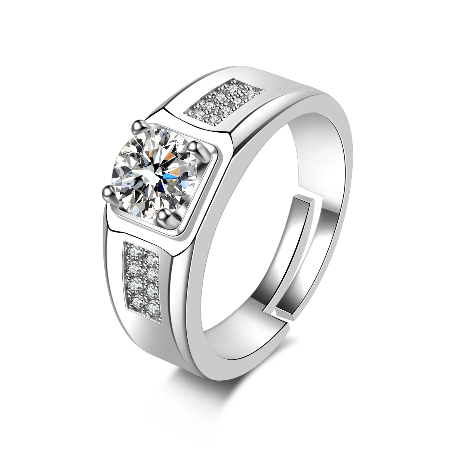 

Triumph Ring Men's White Moissanite Ring 1ct /925 Sterling Silver Couple's Ring YSF1739