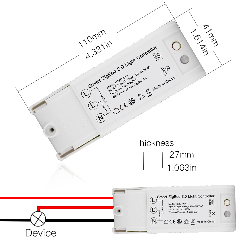 Zigbee 3.0 Smart Switch DIY, Zigbee Hub Required, Echo Plus Alexa SmartThings Smart Home Automation Wireless Remote Control - ANKUX.COM