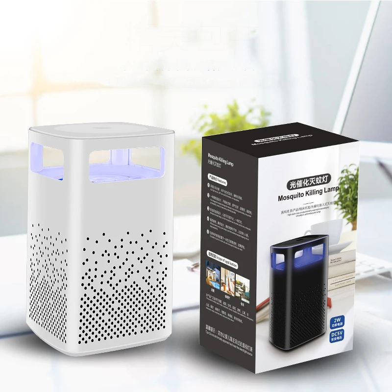 

2020 Hot Selling USB Photocatalyst Suction Type Physical Mosquito Killer Home Mute LED Mosquito Killer Lamp, White,black