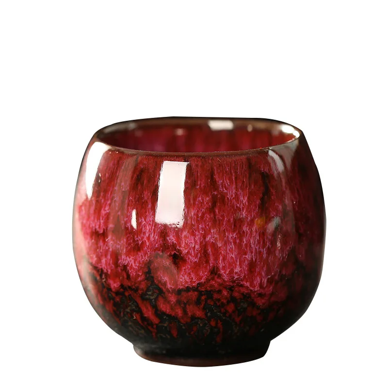 

colorful ceramic kung fu tea cup kiln changed egg-shaped cup, Multiple colors cup