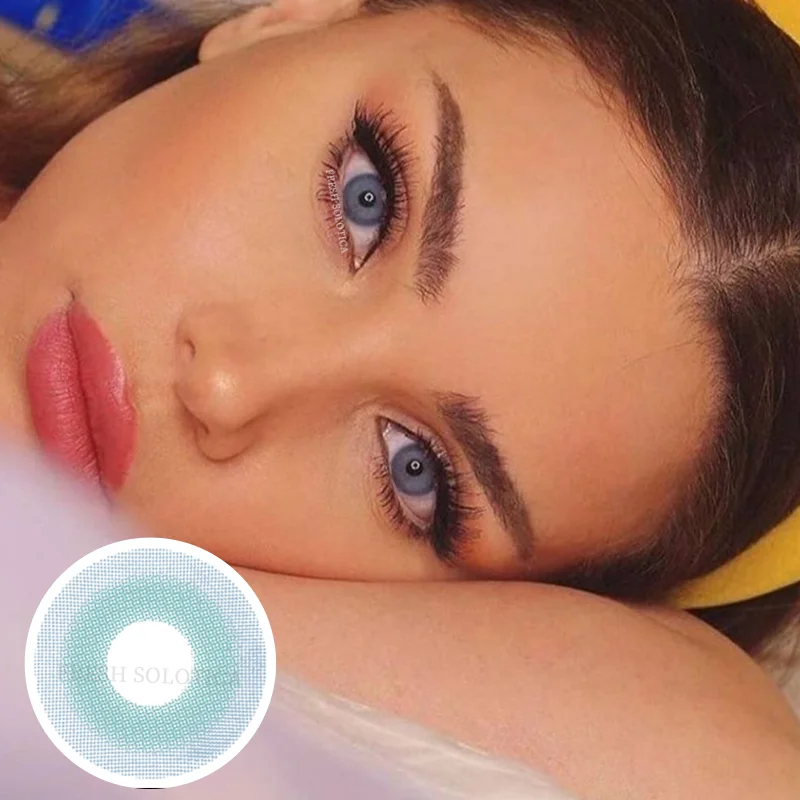 

Super natural yearly lenses colored eye mermaid PIXIE blue power contact lenses
