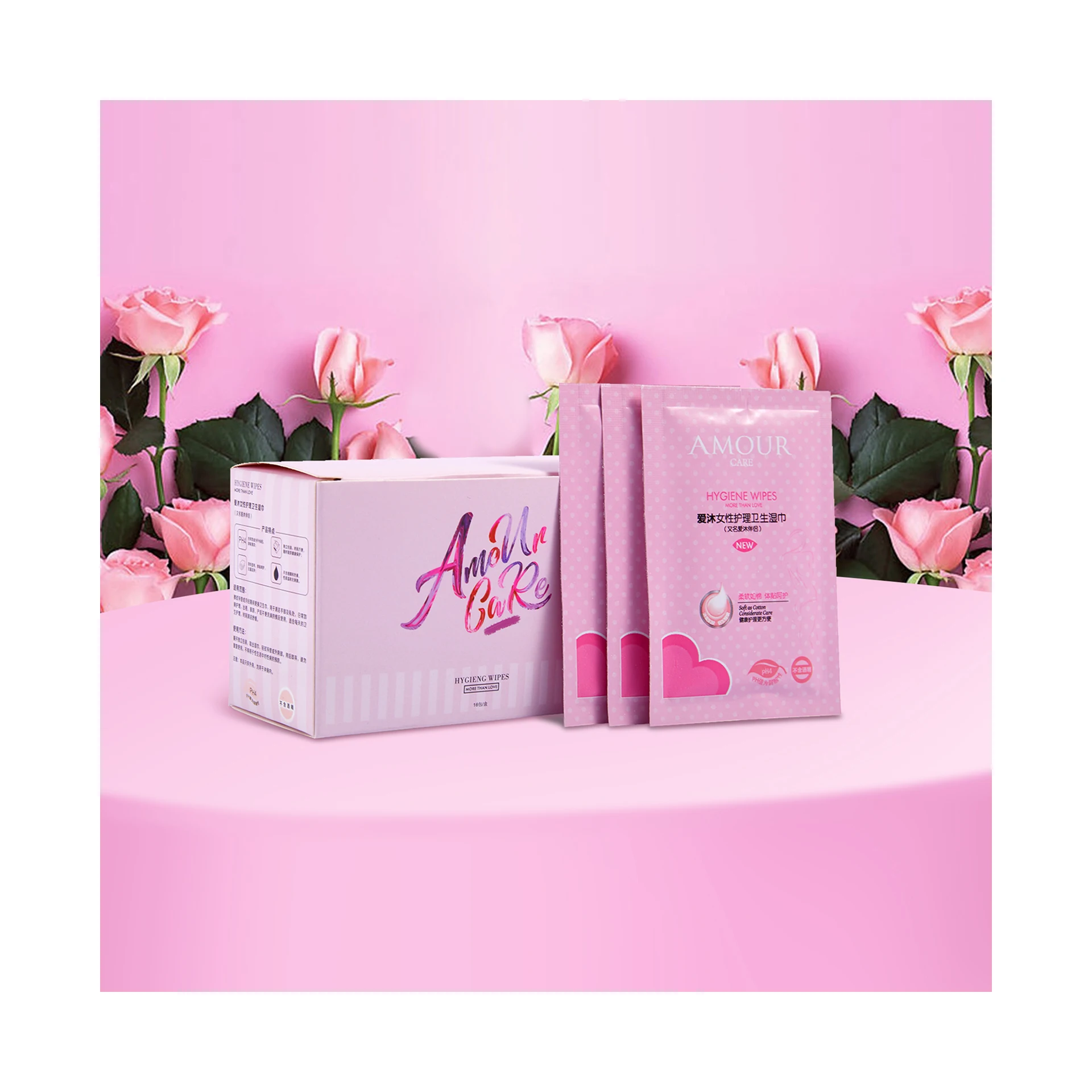 

feminine vaginal hygiene cleaning wipes 100% natural women's care wipes individually wrapped biodegradable feminine wipes