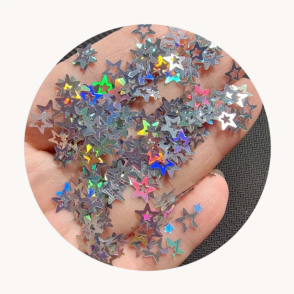 

Hot Selling Metallic Star Shape Glitters Confetti For Christmas New Year Cards Handcrafts DIY Home Party Nail Art