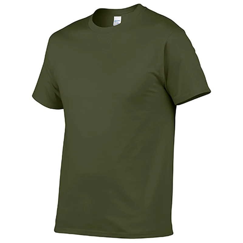 Wholesale Blank Mens T Shirt Plain 100% Cotton T-shirt Unisex ArmyGreen t Shirts
