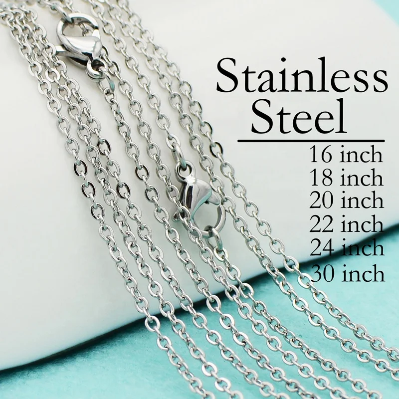 

Stainless Steel Chain Necklace, Silver Tone /Gold Cable Chain Oval Rolo Necklace for Women, 16 18 20 22 24 30 Inches Necklace