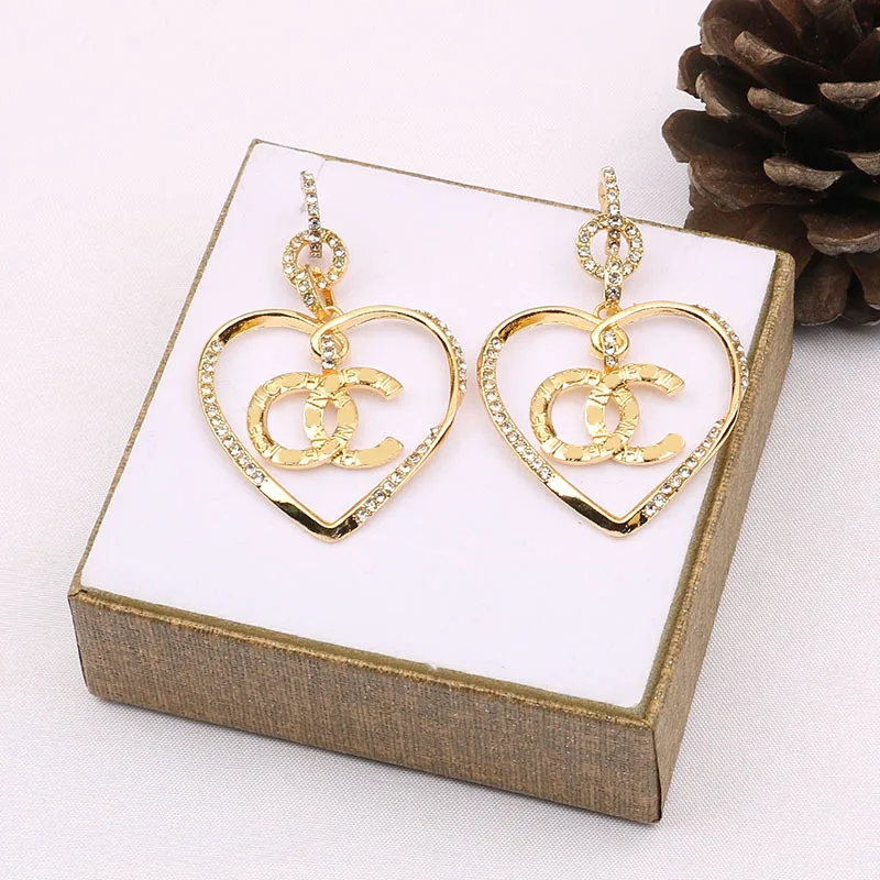 

Tixu designer earrings popular brands diamond hoop earrings feminine temperament lady luxury tassel earrings wholesale, Gold color