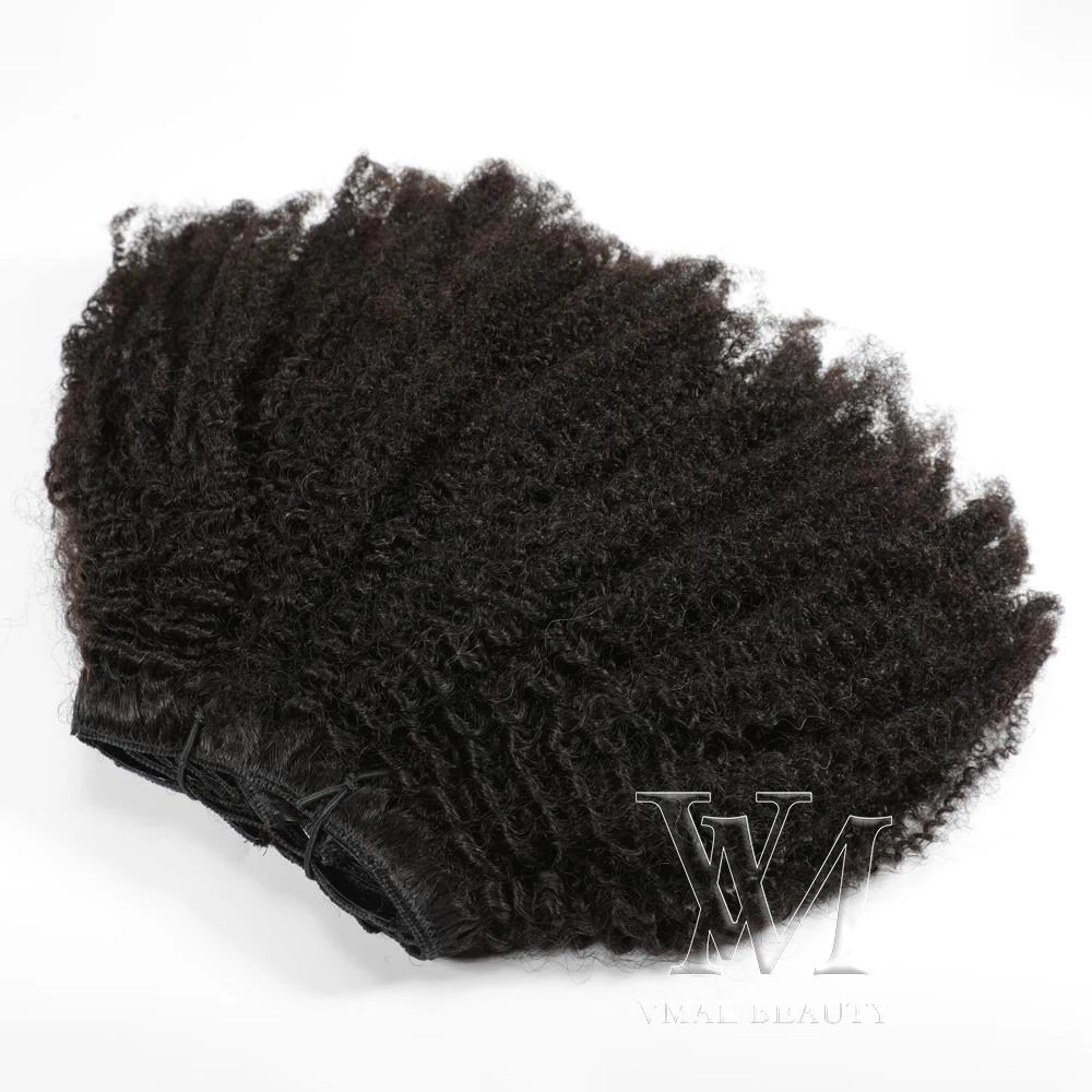 

VMAE Hot Sell Black Women Mongolian Hair Afro 3A 3B 3C 4A 4B 4C Tight Curl Raw Virgin Hair Clip In Human Extensions