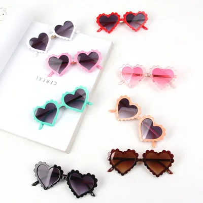 

2021 New Fashion Custom Heart-shaped Kids Sun glasses lovely Kids Shade Sunglasses