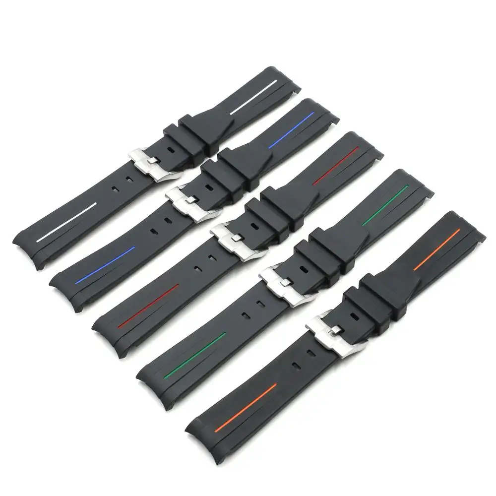 

Silicone strap men's watch accessories pin buckle 20mm22mm for water ghost GMT rubber strap women's sports waterproof band