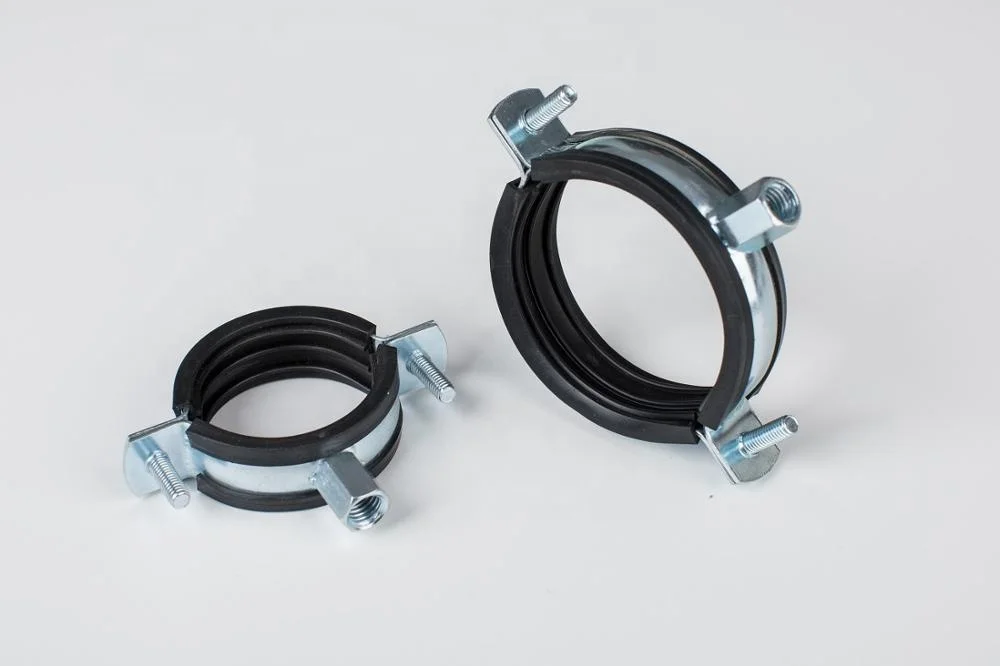 
GALVANIZED STEEL PIPE CLAMP CLIP WITH EPDM RUBBER 