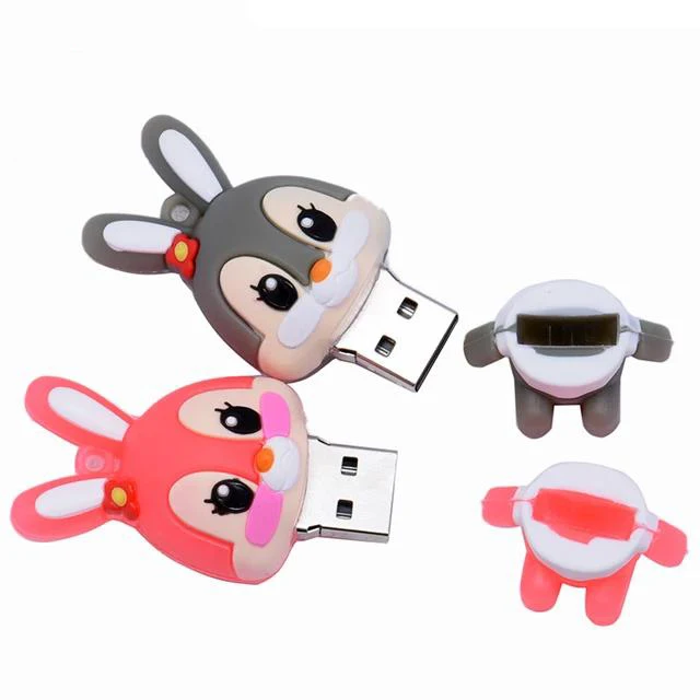 Cartoon Rabbit Usb 2.0 Flash Drive 4GB 8GB 16GB 32GB 64GB 128GB Usb Memory Card Usb Flash Memory Stick Pendrive Thumb Drive Disk - ANKUX.COM