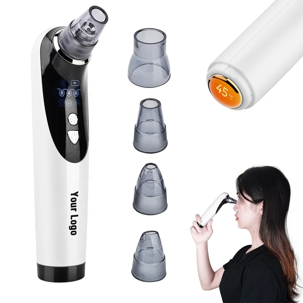 

Private label hot sale pore cleaner rechargeable acne treatment 5 suction heads blackhead remover machine