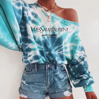 

Best Selling Products Sweatshirt Mujer 2020 in Usa Amazon Women's Hoodies Streetwear Pullover Tie-dye Sweatshirt, Shown,or customized color