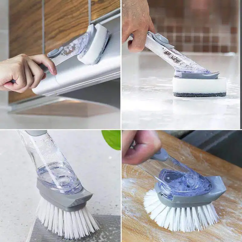 

High Quality Household Kitchen Long Handle Detergent Cleaning Sponge Dish Wash Brush, Customized