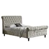 Willsoon 1151 China beds european Block Design King Antique Velvet Fabric Bed
