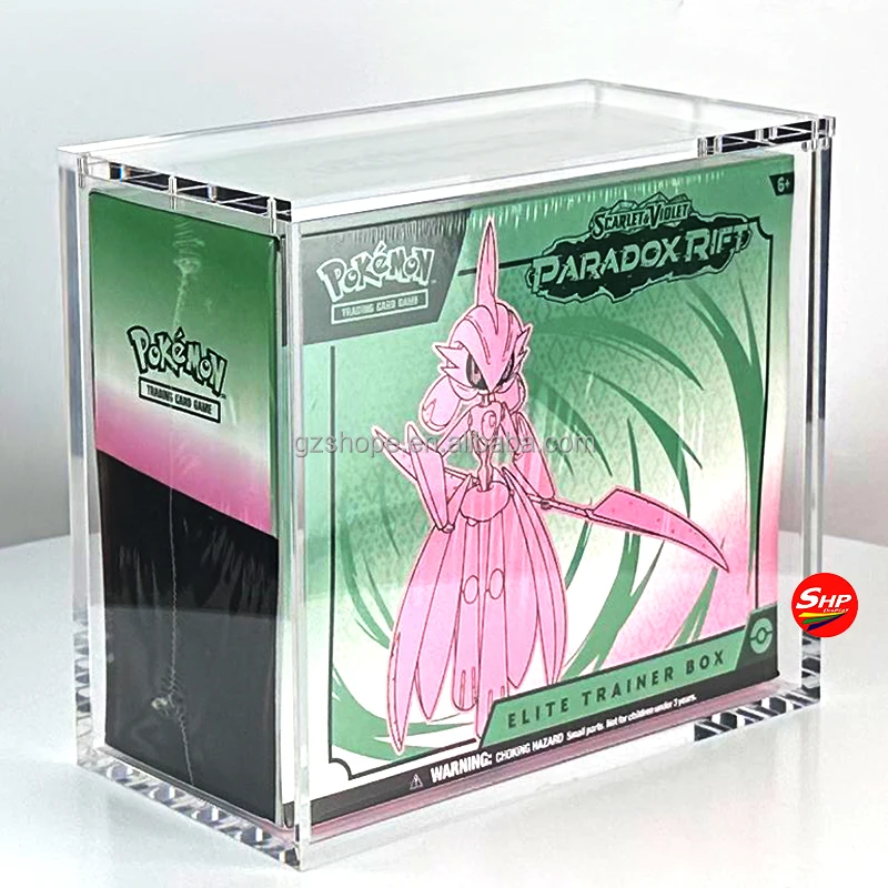 SHP Wholesale Custom Acrylic Pokemon ETB Protector Display for TCG Pokemon Center  Excluslves Elite Trainer Box Brilliant Stars