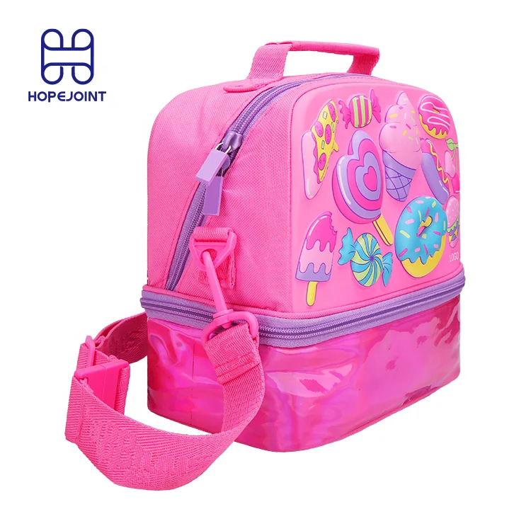 

Bag Lunch Kid Kids Custom Thermal 3D Eva For Children Bags Insulated Wholesale Insulation Leak Proof Design Girls School, Pink