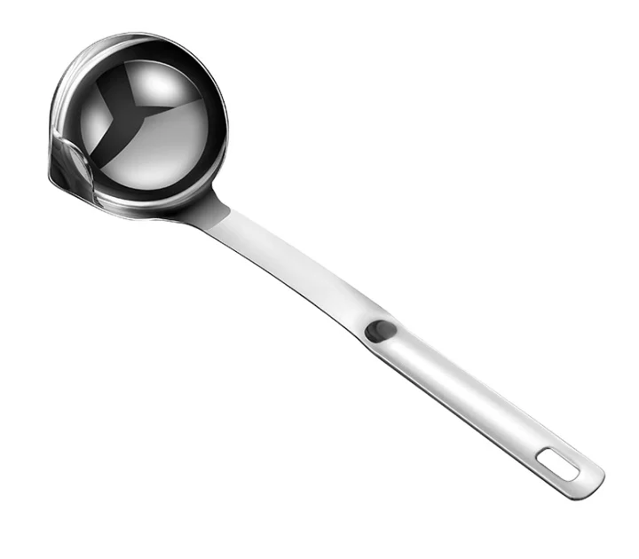 

Kitchen gadget of Long handle oil filter spoon household new separating oil soup ladle spoon stainless steel soup ladle, As picture