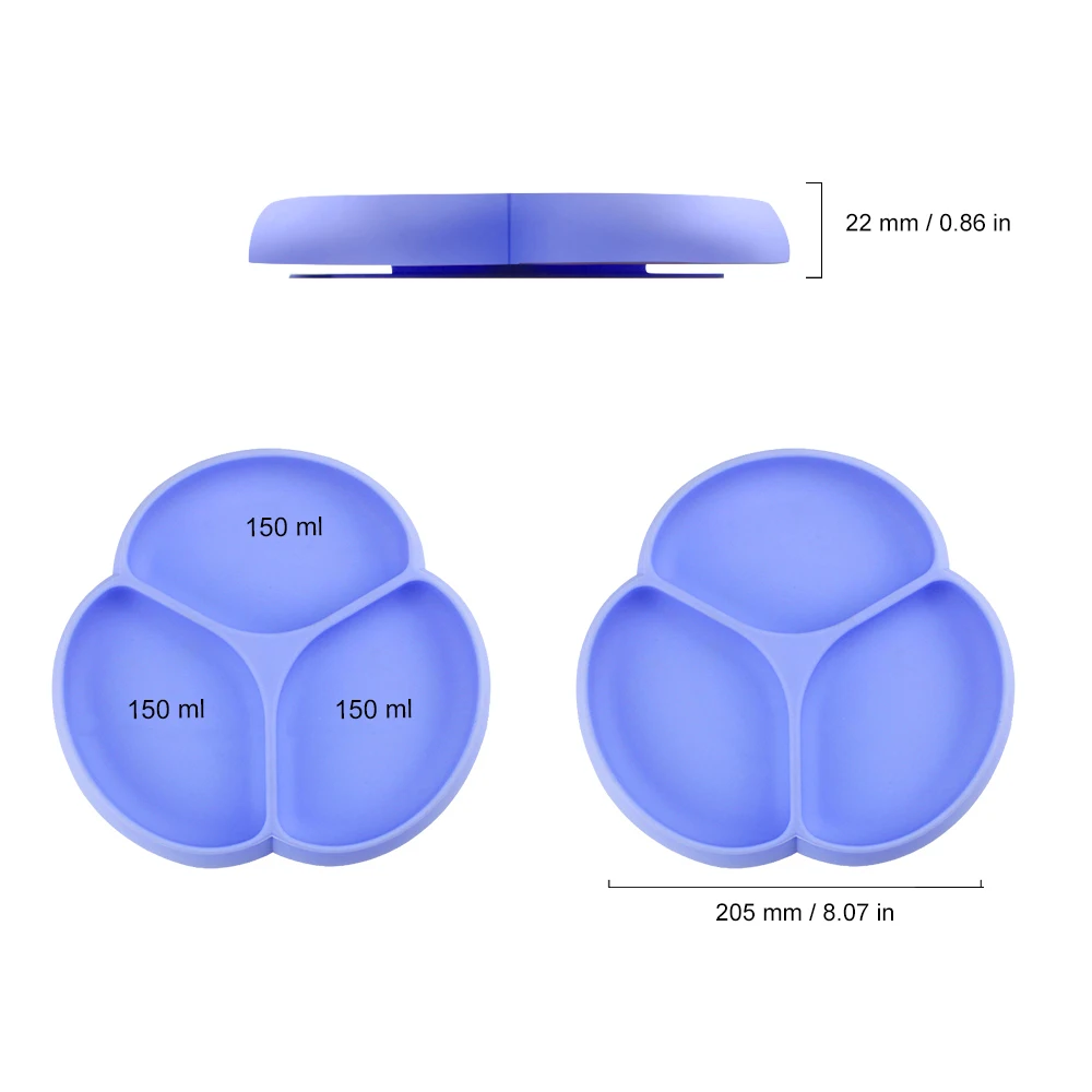 

Silicone Toddler Suction Plates and Bowl- Reusable Divided Baby Feeding Bowls Dishes for Kids