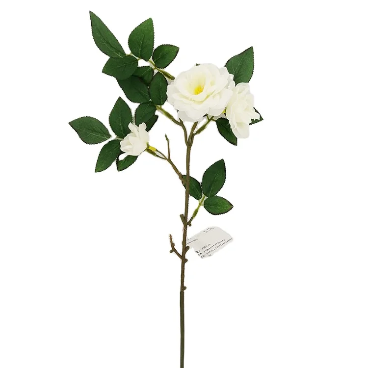 

High quality artificial flowers wedding home decoration wholesale artificial white 3 roses spray silk vision flowers wholesale, White or customized