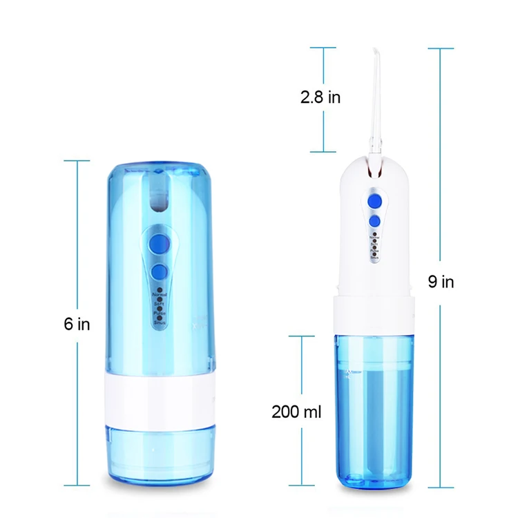 
Blue 4 Functions Rechargeable Cordless Oral Irrigator 150ml with Powerful Jet 