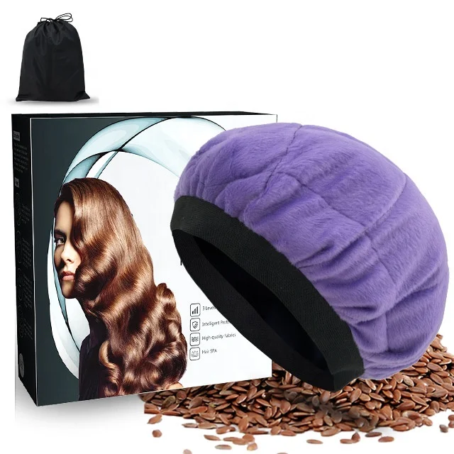 

best selling product amazon top seller 2021 Reusable Cordless flaxseed hair steaming heat cap heat cap for hair, Customized color