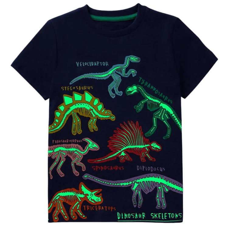 

Children Clothes Rts Boys T-shirts polo Shirts Luminous Dinosaur Kids Clothes Boys New T-shirt Baby Summer T-shirt, Picture shows