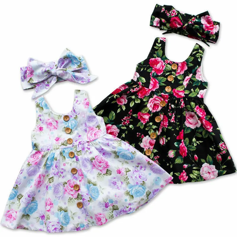 

Bulk Factory Cheap Baby Girls Dress Summer Children New Sleeveless Flower Girls' Dresses