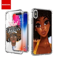 

Clear phone case custom Logo printed black girl phone case For samsung phone case s10