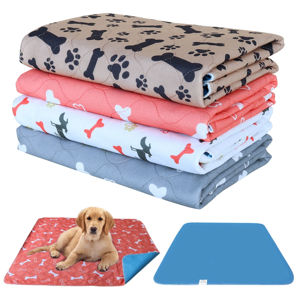 

Reusable Pet Urine Washable Cat Diaper Mat 3 Layer Absorbent Dog Diapers Pads Bed, 4colors