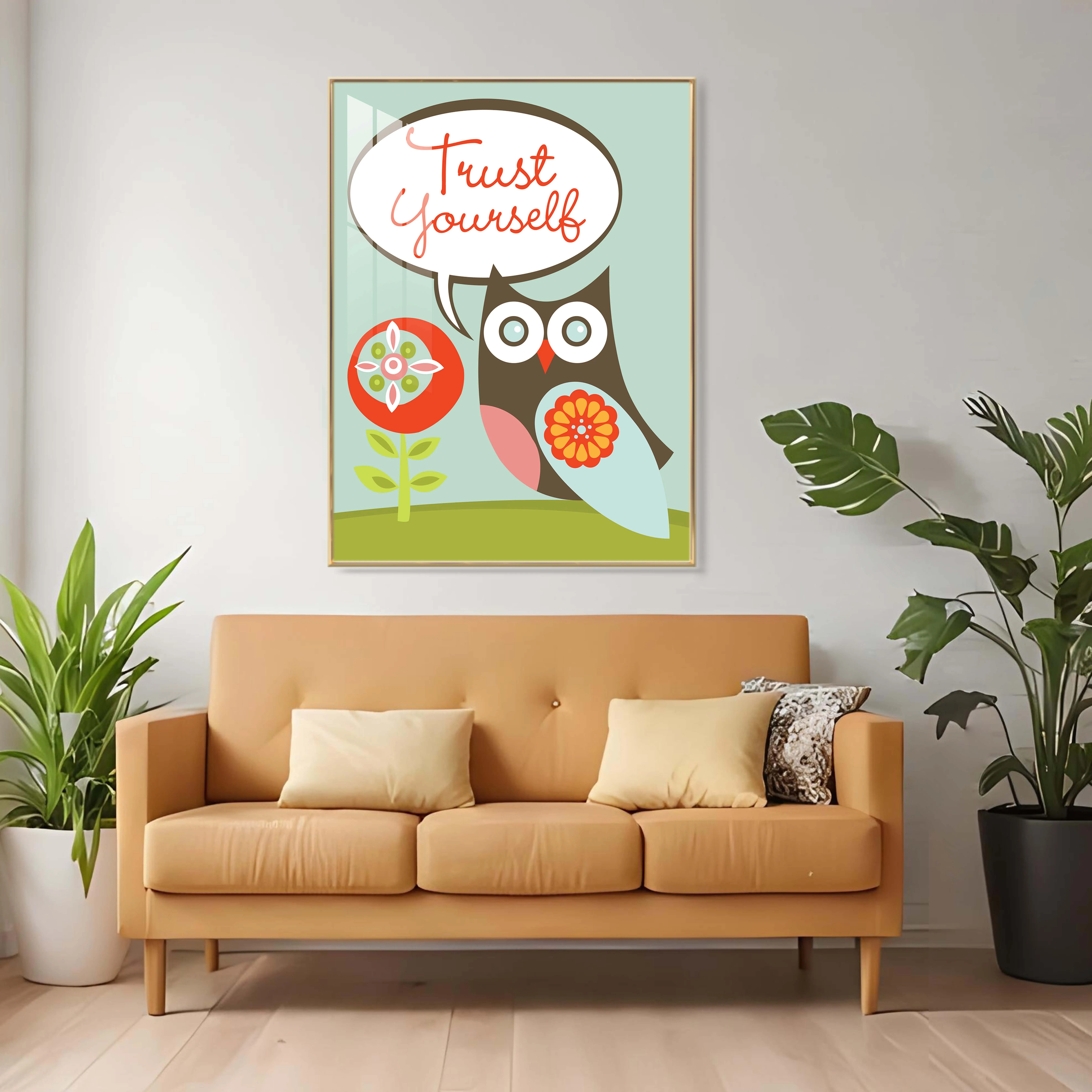 60X80 Custom Animal Wall Art Crystal Porcelain Painting Decorative Metal Wall Picture Frame Wall Hanging Owl Painting 2025 New