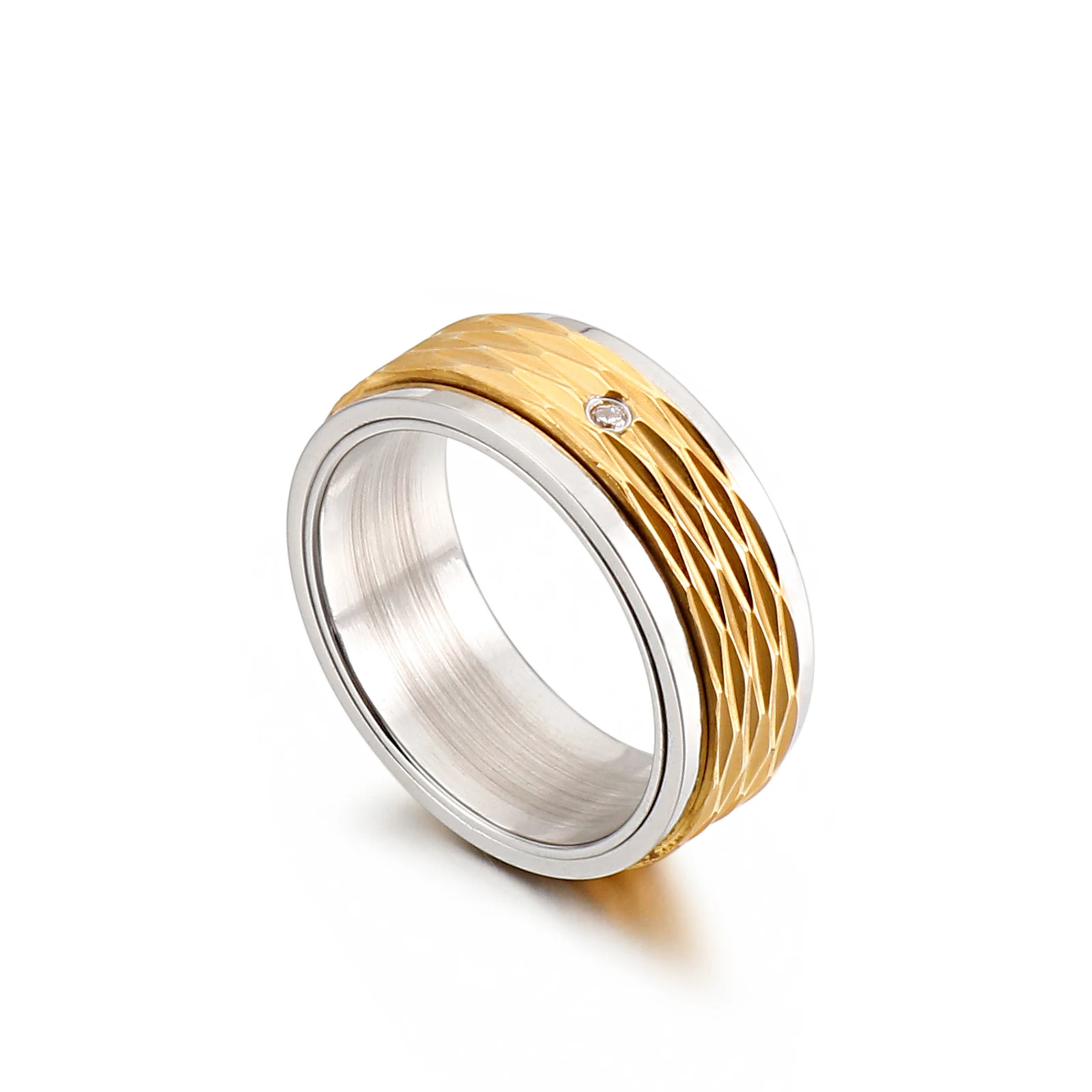 

KALEN Stainless steel simple design Ring for man, Silver gold black