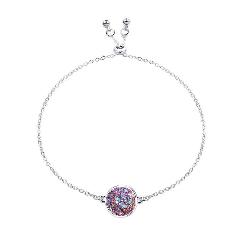 

Round crystal cluster bracelet simple natural stone love jewelry, Picture