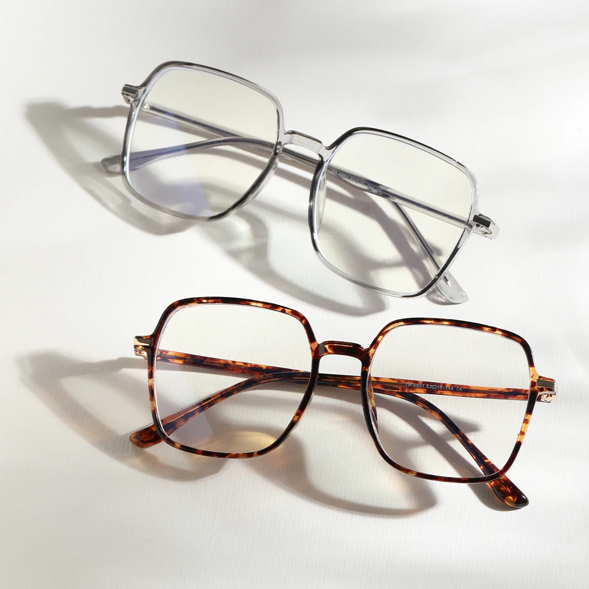 

Wholesale Fashion Retro Full Black Frame Square Plain Anti Blue Lens Glasses, 3 color
