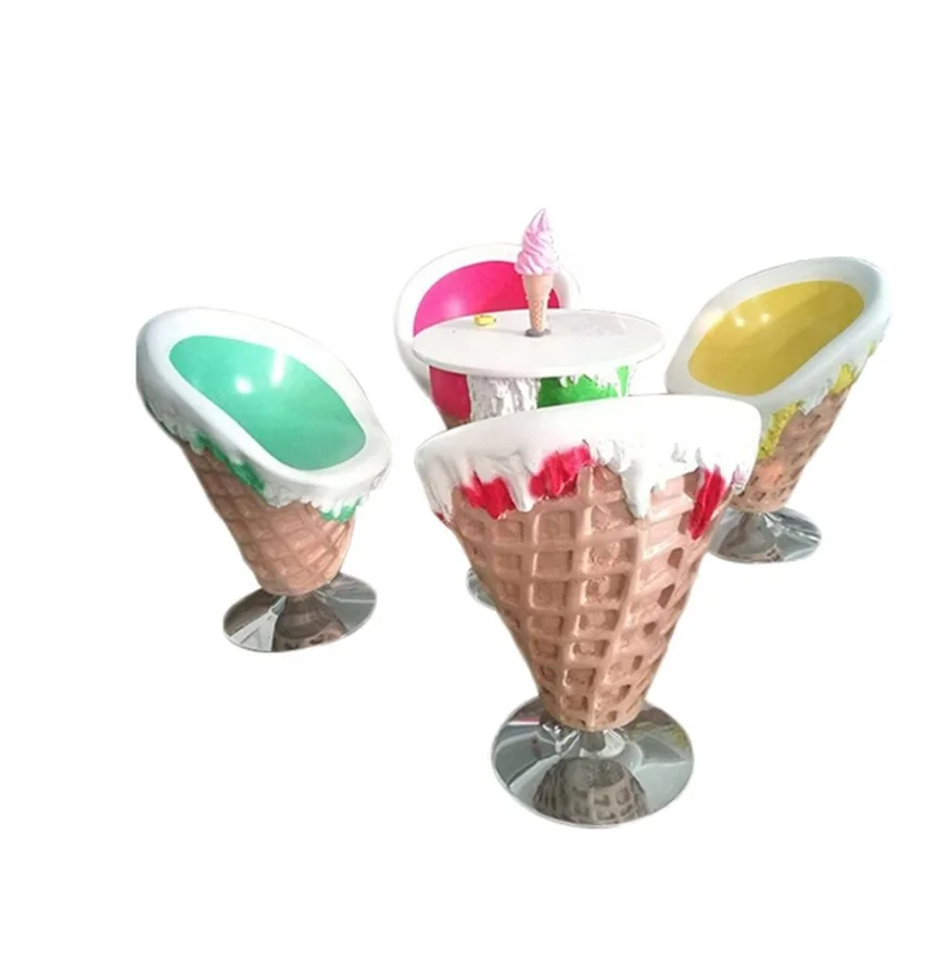 Fiberglass Waterproof Outdoor Furniture Display Ice Cream Chair And Table Buy Tables And