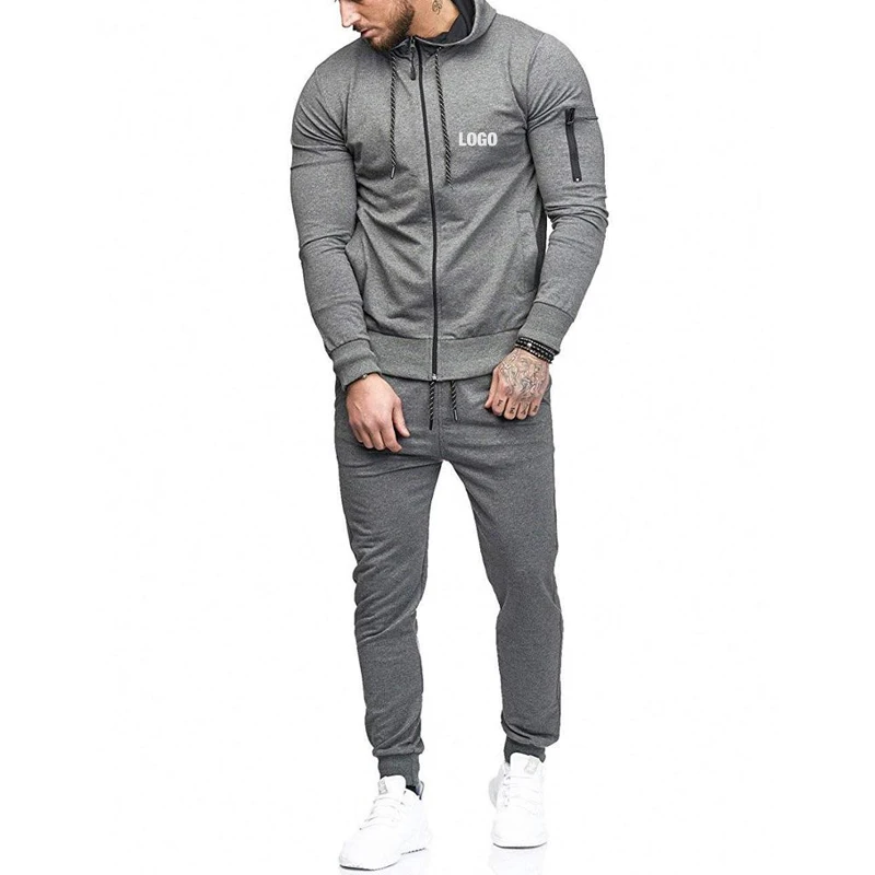 

2019 Wholesale custom breathable men fashion gym sport clothing jogging suit set