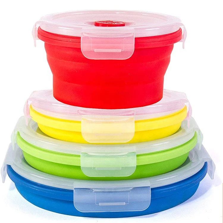 

Mini travel foldable bowl silicone round rice bowl