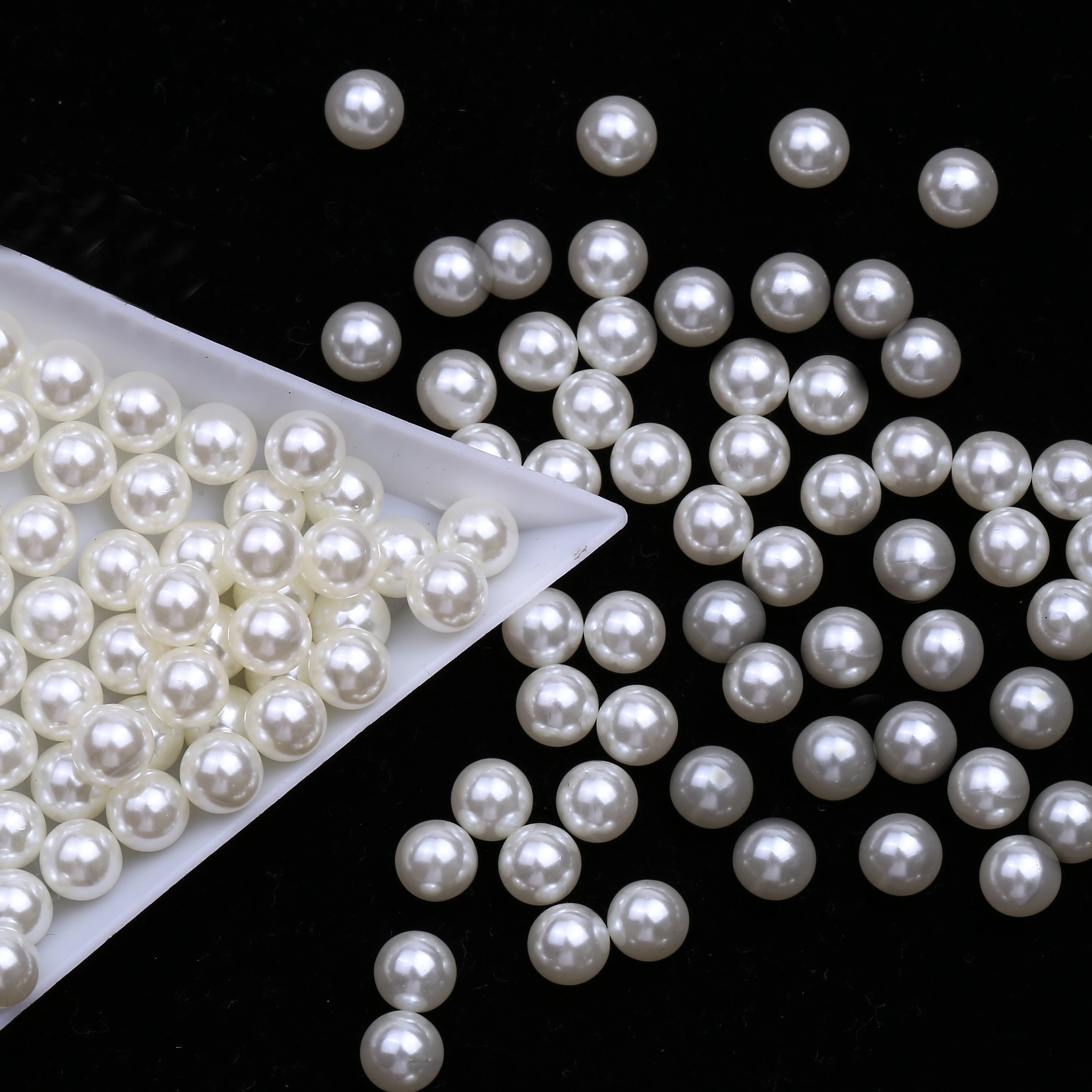 

New fashion black round without Hole colors plastic abs pearl beads