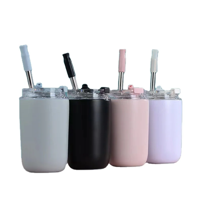 

280ml / 10oz new portable milk water kids cup ins stainless steel vacuum insulation cup tumbler for kids with straw flip top, Based pantone color number