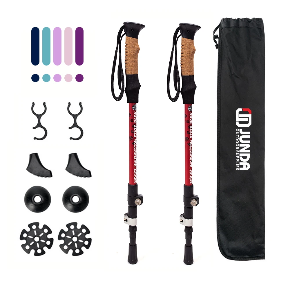 

Nordic 100% Carbon Fiber telescoping foldable self defense hiking Trekking Poles Sticks, Customized
