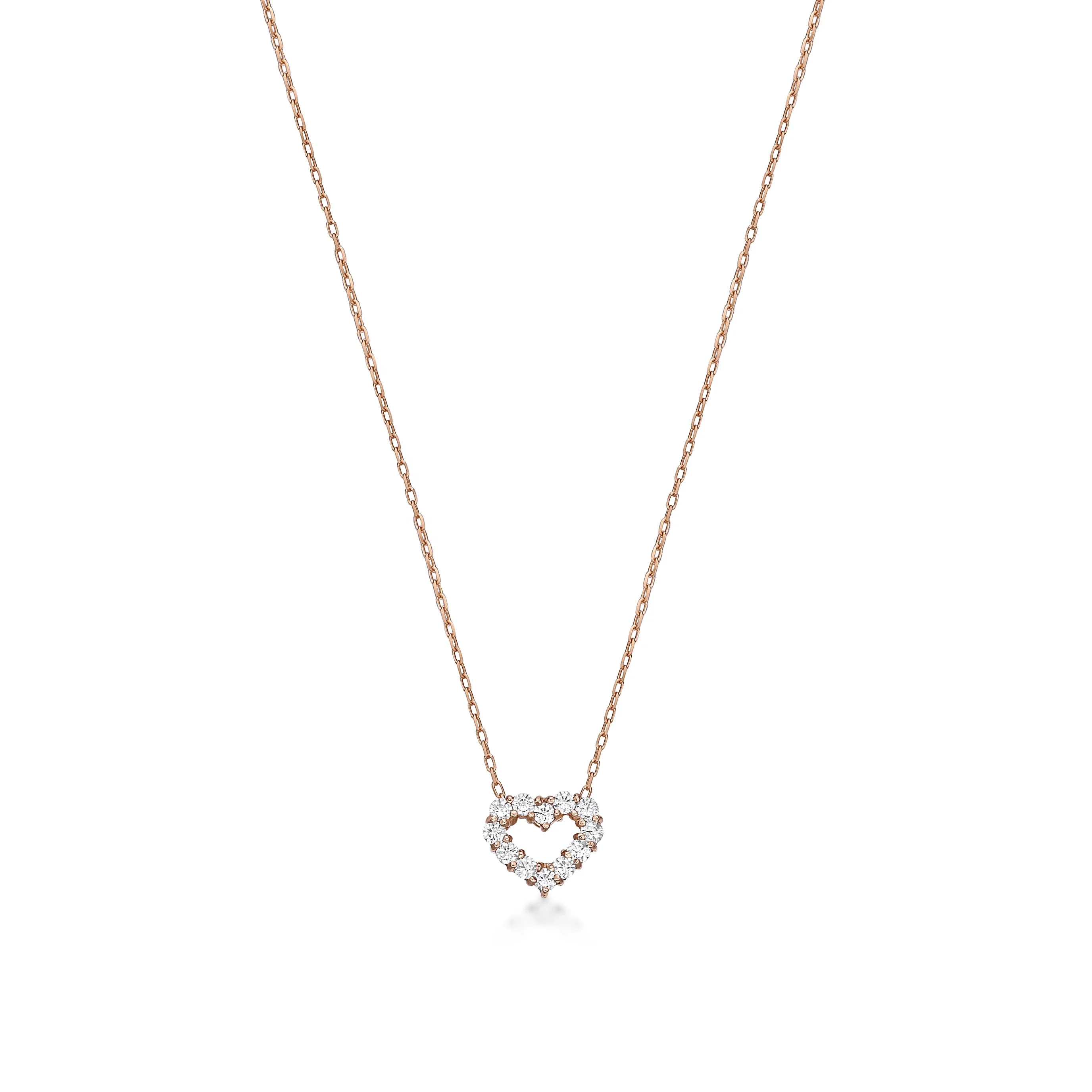 

JMW Japan Factory Wholesale 18K gold Natural diamond Heart Shape Women Jewelry Necklace 0.1ct