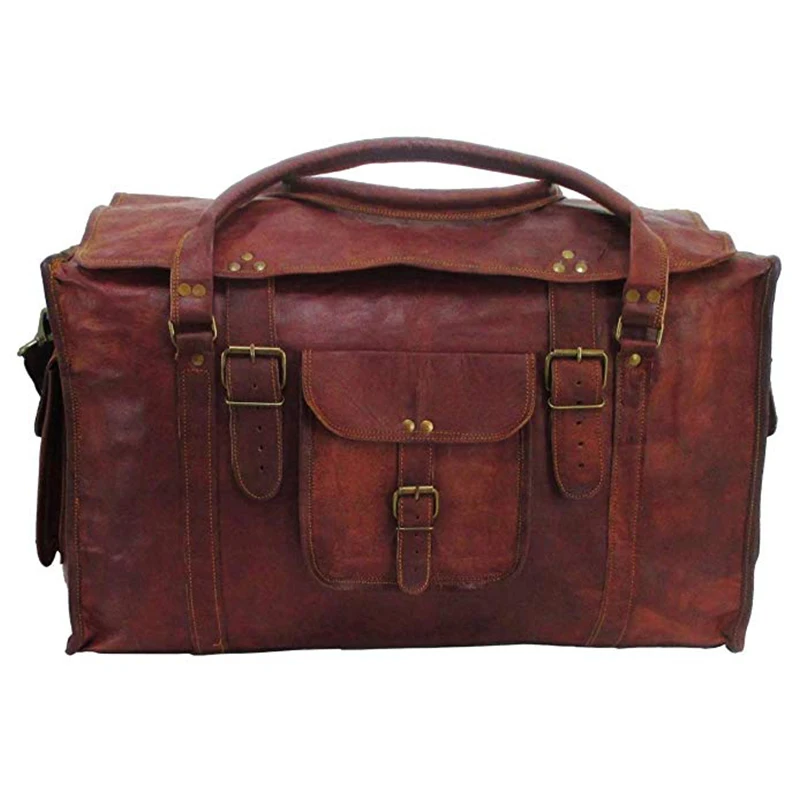 

Men Leather Travel Duffel Cabin Sports Weekend Overnight Bag Gym Bag