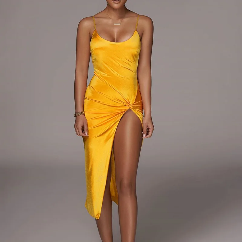 

Hot selling new fashion winter blast new sling open back fork dresses for women
