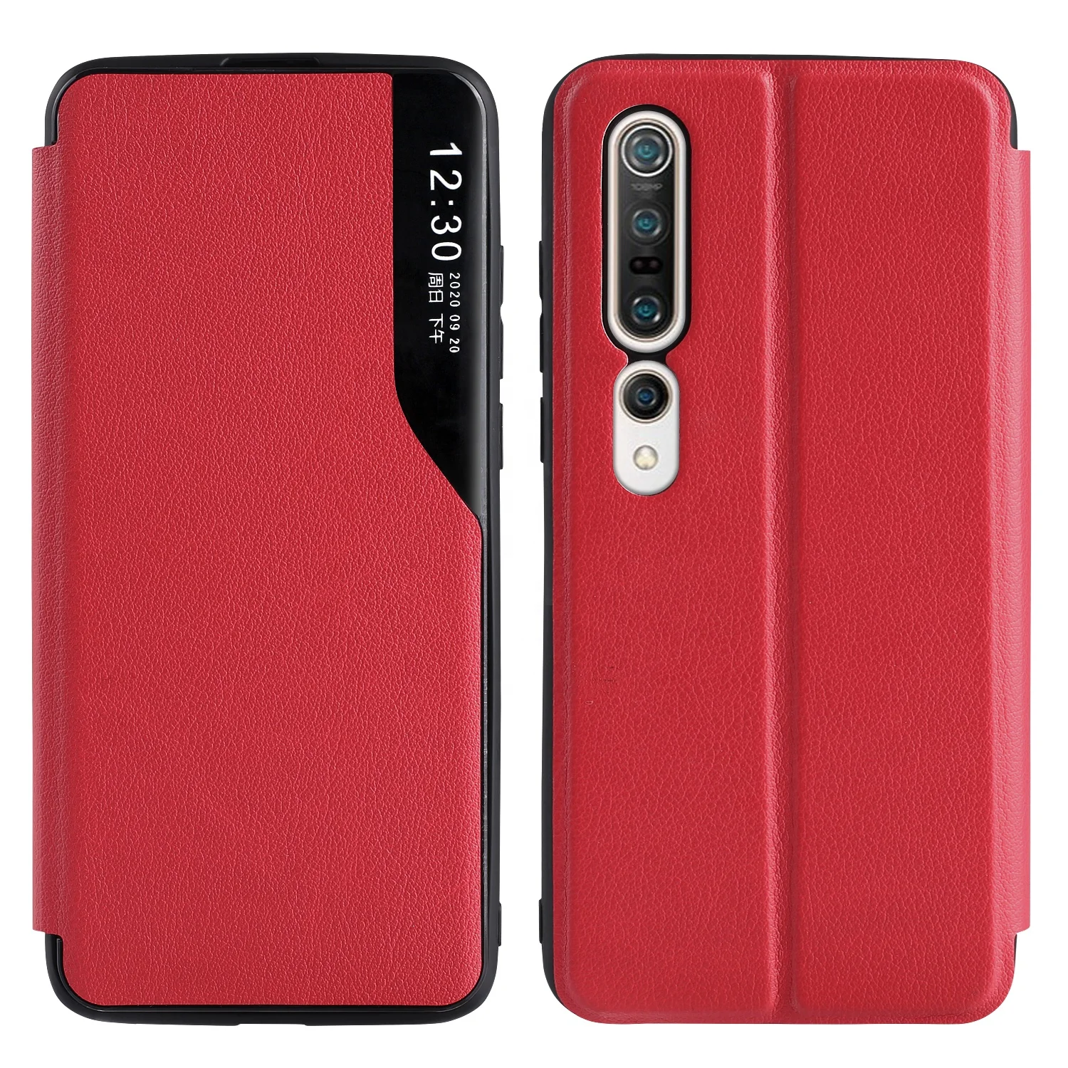 

Flip PU Leather Cover Case Smart View Window Mobile Phone Case for Xiaomi Note 10 Pro/Note 10 Lite/Note 10 Ultra, Multi colors