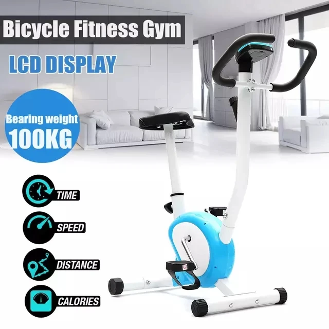 

Home mini exercise bike LCD display leg trainer rehabilitation machine stepper fitness treadmill slimming spinning bike indoor, White