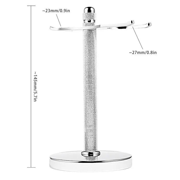 

Wholesale Safety Razor and Brush Stand Extra Wide Openings Chrome Shaving Stand, Silver